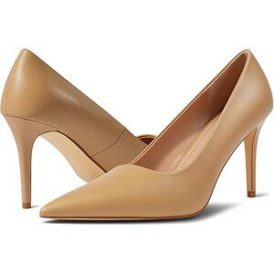 Women Beige Pointed Toe Slip-on Closed Toe 3 Inch Stiletto Pumps High Heels